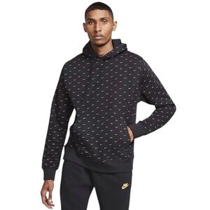 Nike Black & Gold Mini Swoosh‎ Pullover Hoodie – Men’s Large – Rare